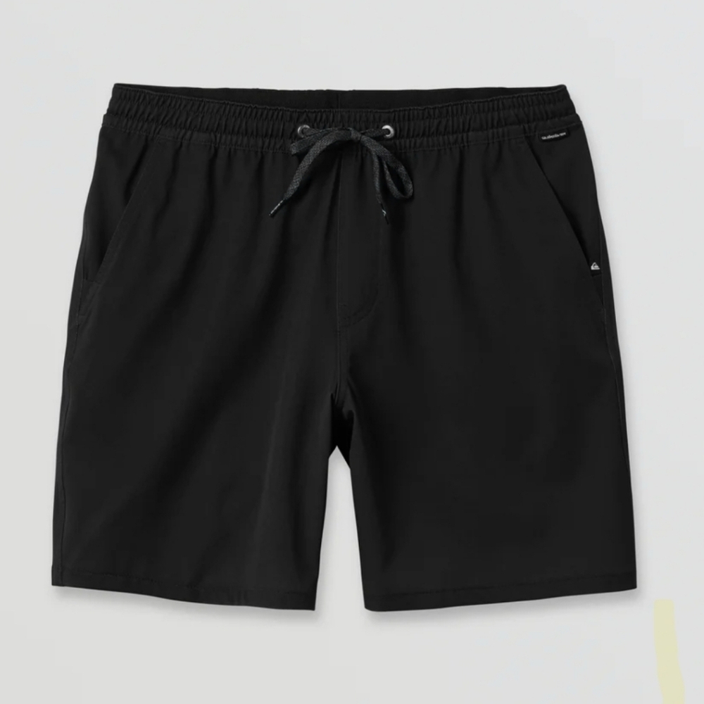 NWT Mens Quiksilver 18" Black Amphibian Drawstring Shorts Size Large